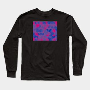 Bi Pride Multicolored Cubes Pattern Long Sleeve T-Shirt